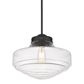 Golden Lighting Ingalls Large Pendant in Matte Black with Clear Glass, , large