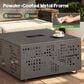 HOMLUX Patio Coffee Table with Solar Lighting in Dark Gray, , large