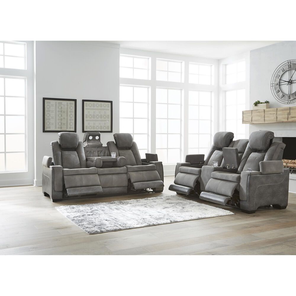 Ashley Next-Gen DuraPella Power Reclining Sofa in Slate, , large