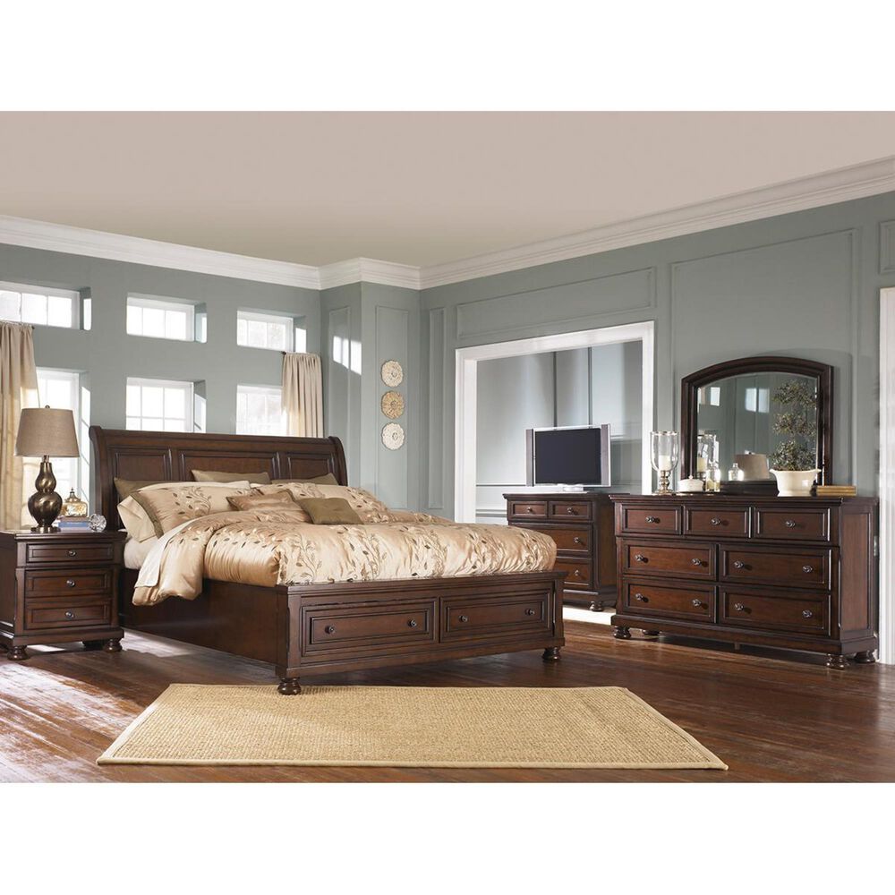 Millennium Porter Cal King Storage Sleigh Bed in Rustic Brown, , large
