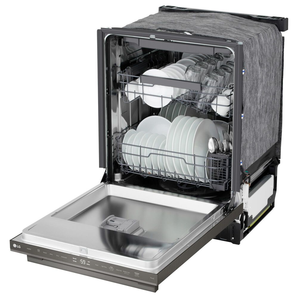 LG 24" Built-In Bar Handle Dishwasher with SteamAssist in Black Stainless Steel, , large