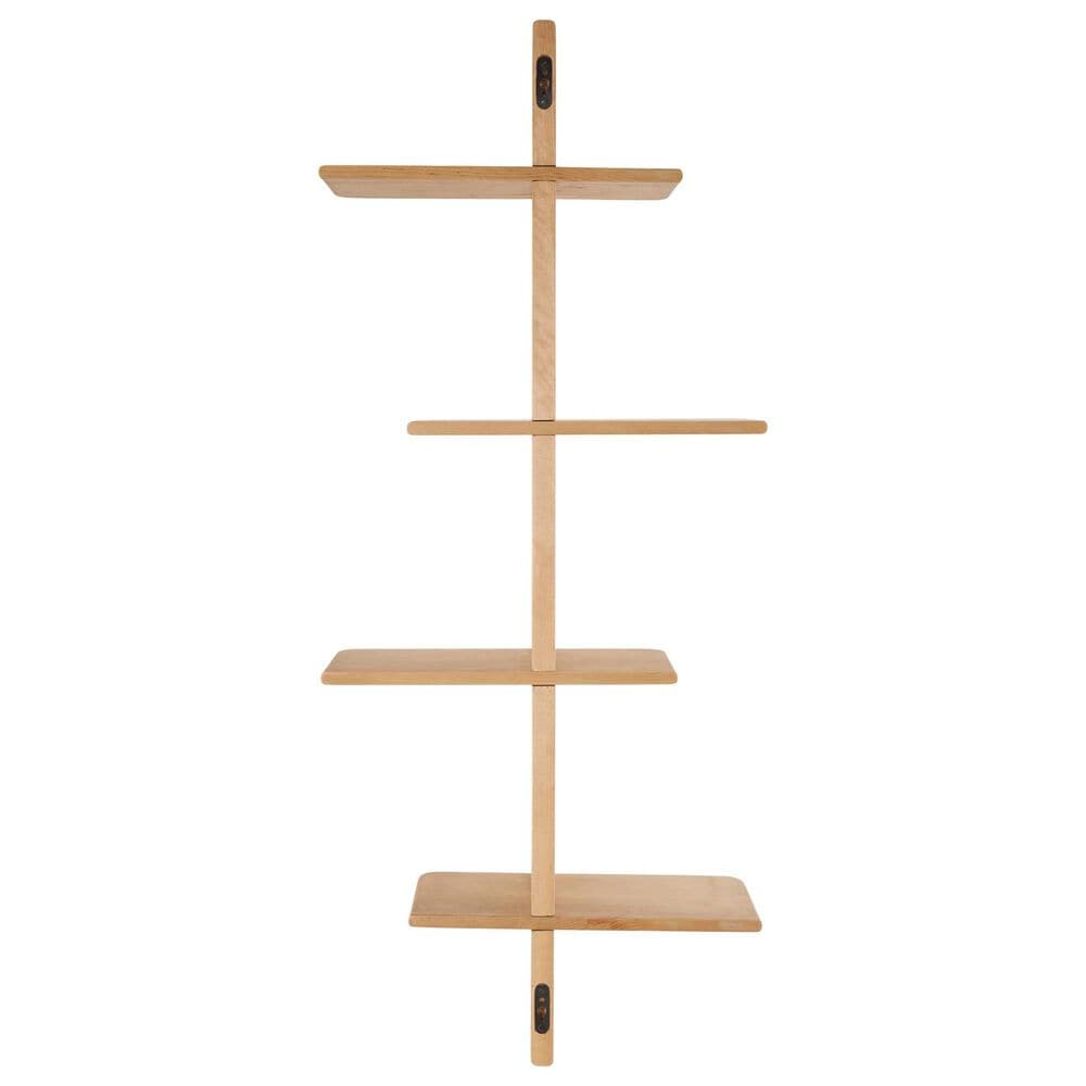 Maple and Jade 15" Handmade Wall Shelf in Light Brown, , large
