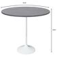 Leisuremod LeisureMod Verve Collection Modern Bar Height Table White Base with 36 Round Marble Grey Sintered Stone Top, , large