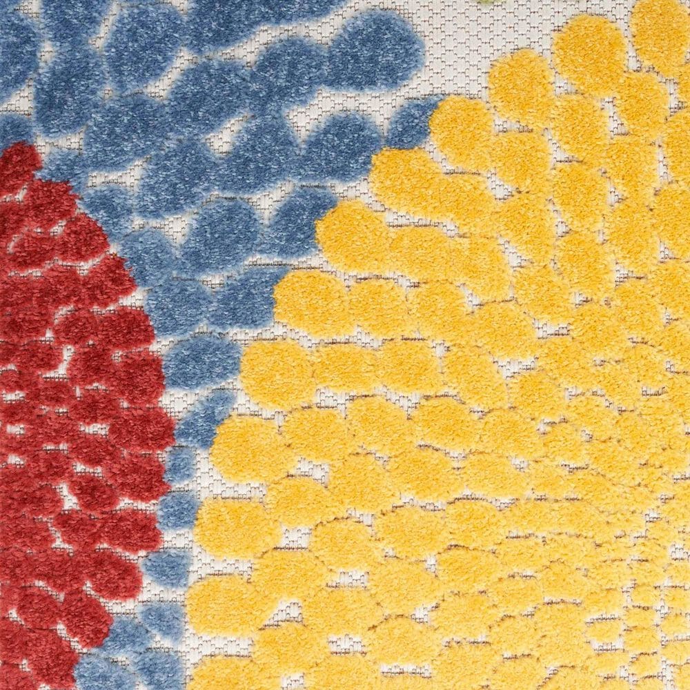 Nourison Aloha Geometric 7&#39;10&quot; Round Multicolor Indoor/Outdoor Area Rug, , large