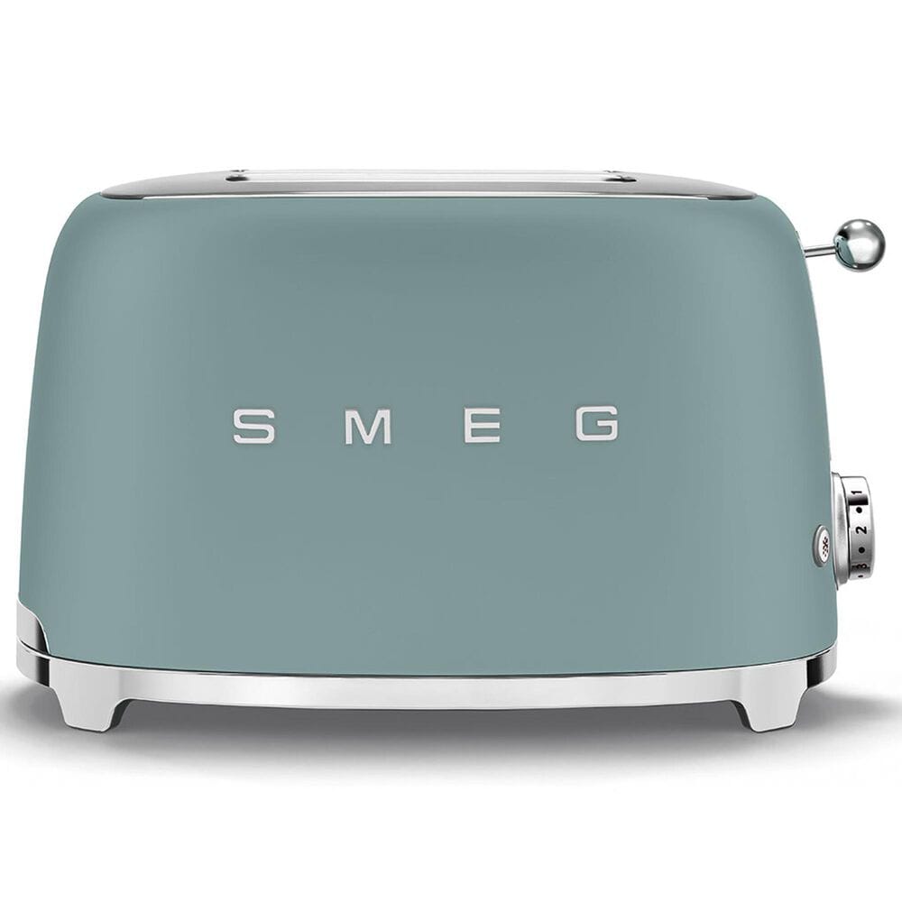SMEG Retro-Style 2-Slice Toaster in Matte Emerald Green and Polished Chrome, , large