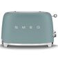 SMEG Retro-Style 2-Slice Toaster in Matte Emerald Green and Polished Chrome, , large