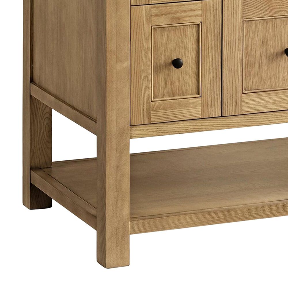 James Martin Vanities Breckenridge 36&quot; Single Bathroom Vanity in Light Natural Oak with 3 cm White Zeus Quartz Top and Rectangular Sink, , large