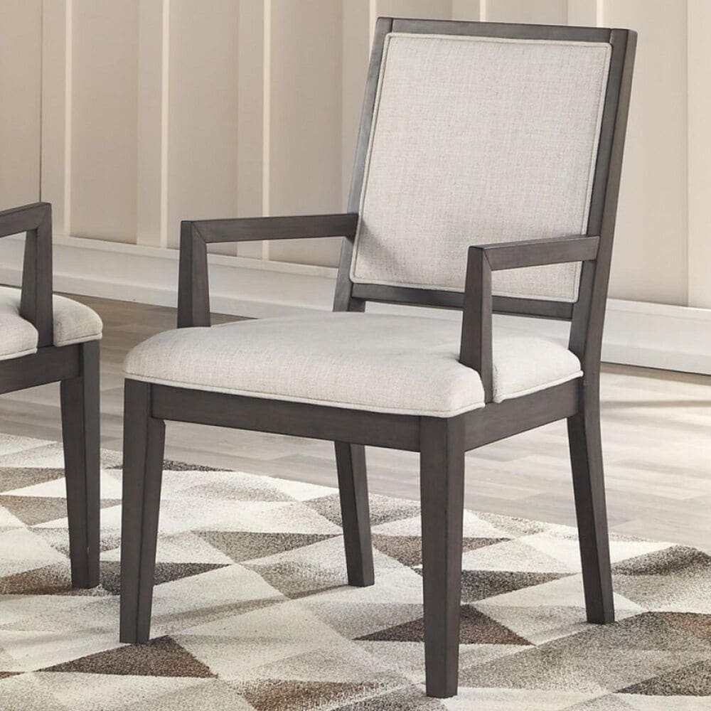 Steve Silver Mila Arm Chair in Washed Grey, , large
