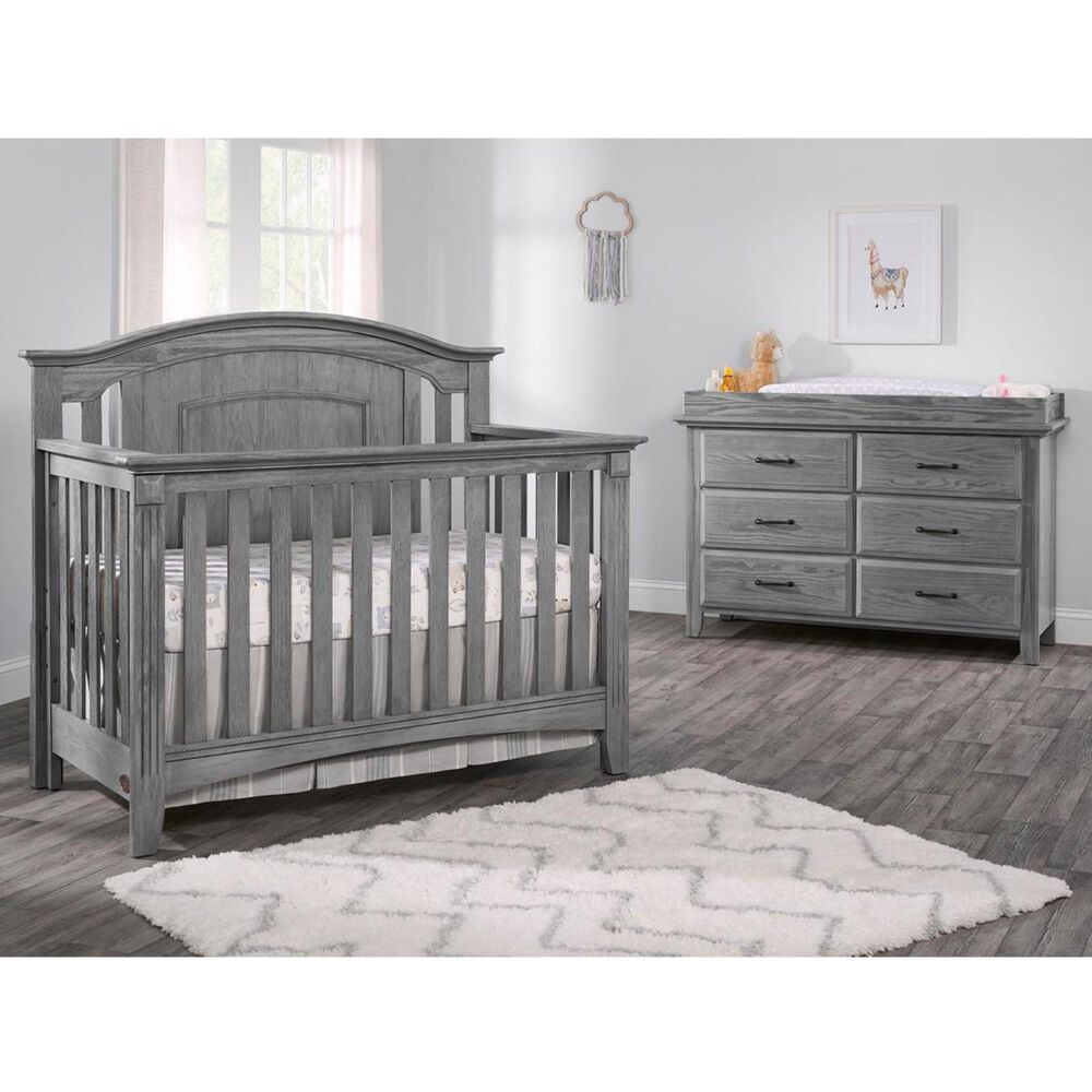 Oxford Village Willowbrook 3- Piece Nursery Set with 4 -In -1 Convertible Crib, Dresser and Changer Top in Graphite Gray, , large