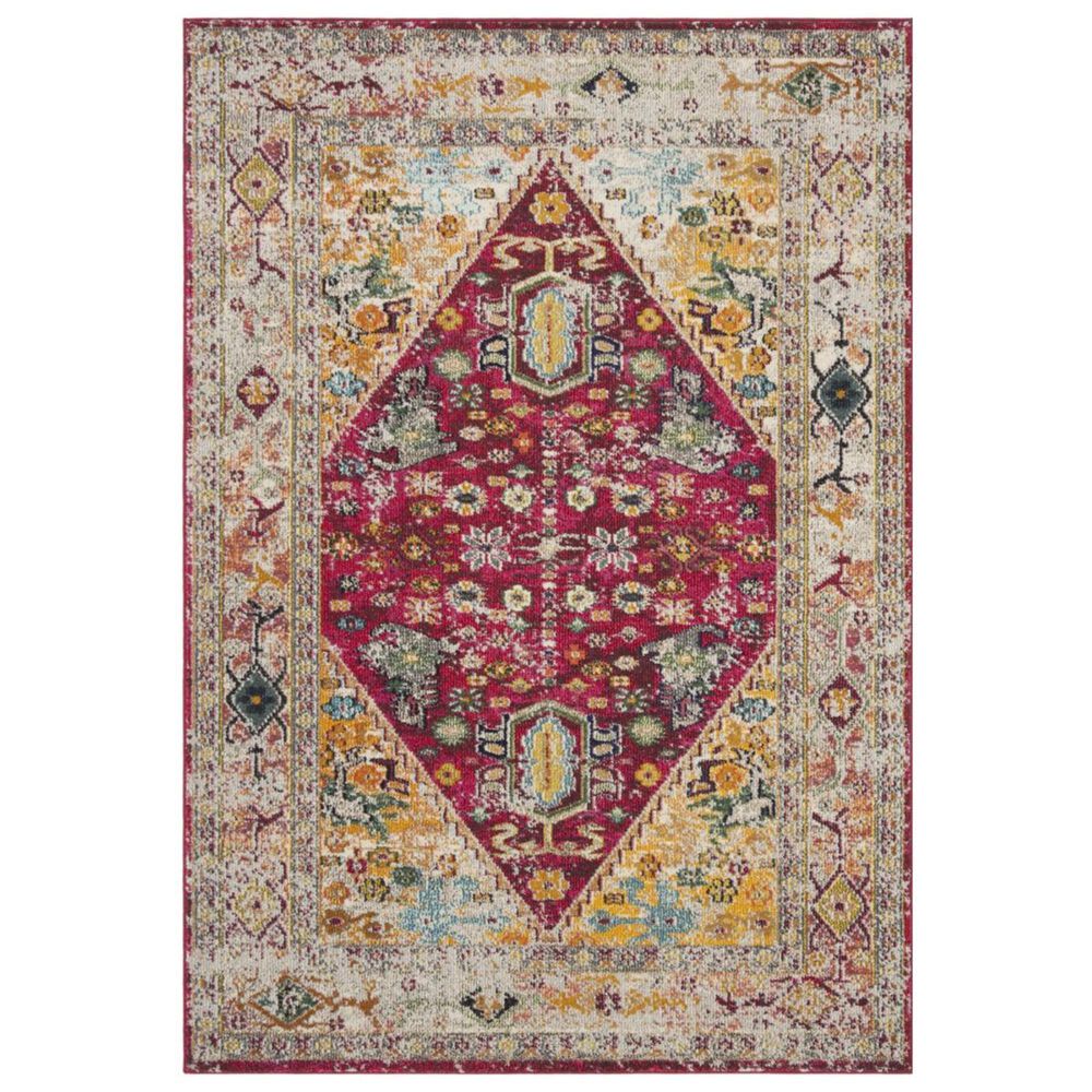 Safavieh Monaco MNC256R 5"1" x 7"7" Fuchsia and Light Grey Area Rug, , large