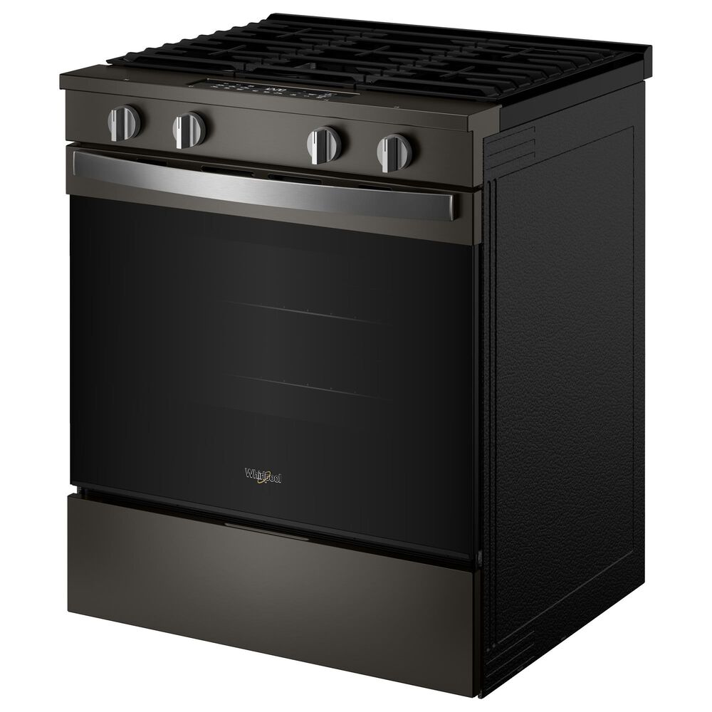 Whirlpool 30" Gas Smart Range in Black-on-Stainless Steel, , large