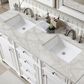 James Martin Vanities Bristol 60" Double Bathroom Vanity in Bright White with 3 cm Victorian Silver Quartz Top and Rectangular Sinks, , large