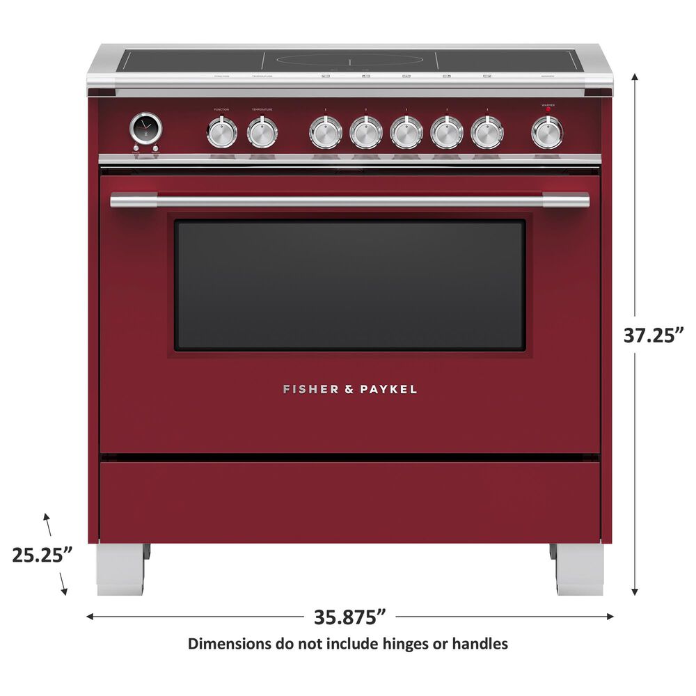 Fisher &amp; Paykel 36&quot; Classic Induction Range with 5 Burners in Red, , large