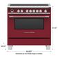 Fisher & Paykel 36" Classic Induction Range with 5 Burners in Red, , large