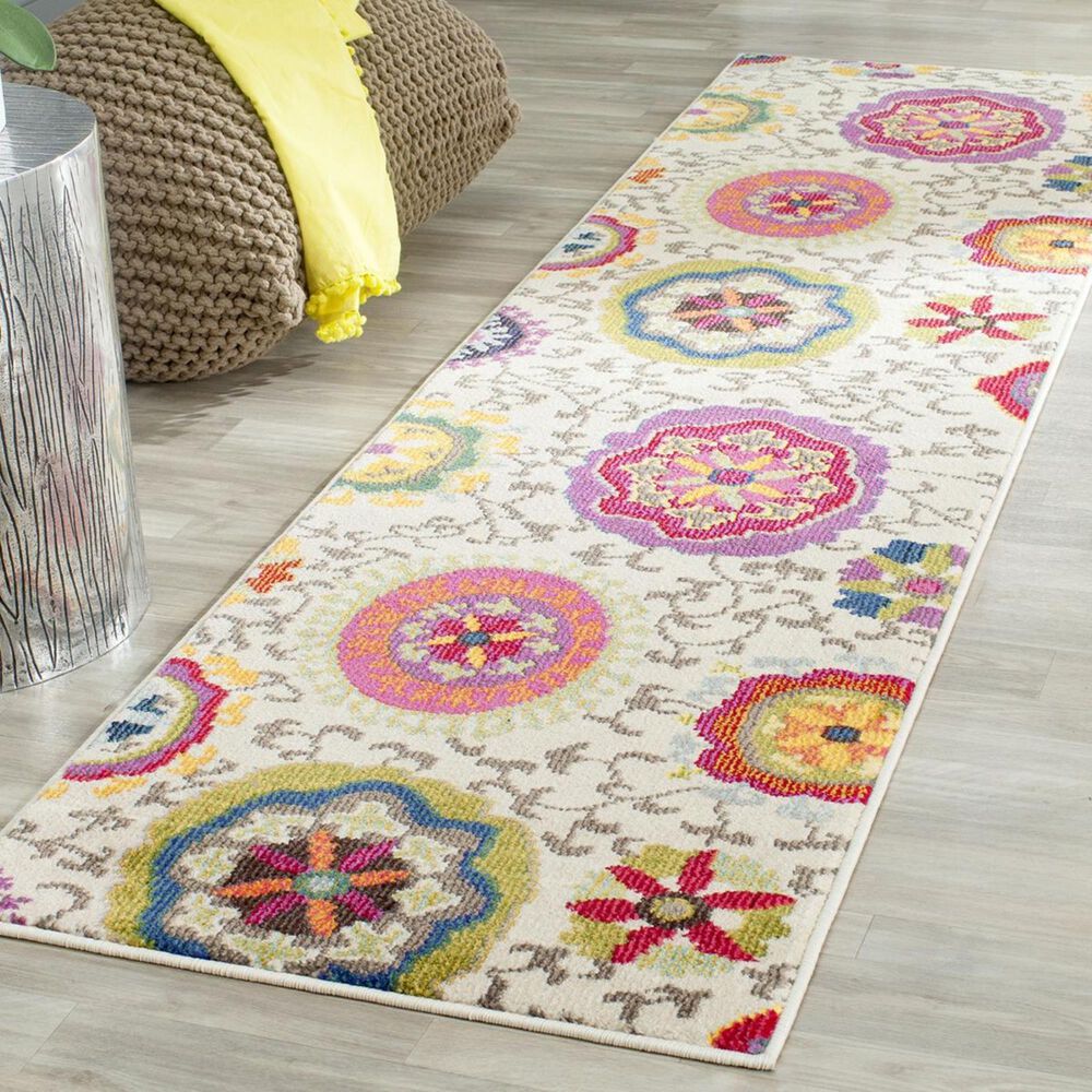 Safavieh Monaco MNC233A-212 2"2" x 12" Ivory/Multi Runner, , large