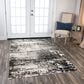 RIZZY Calabria Abstract 5"3" x 7"6" Neutral and Black Area Rug, , large