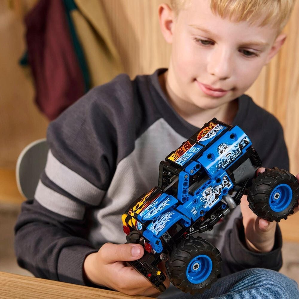 LEGO Technic Monster Jam Grave Digger Fire and Ice Pull-Back Building Set, , large