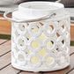 Maple and Jade 8" Circles Decorative Indoor/Outdoor Decorative Candle Lantern in Polished White and Silver, , large