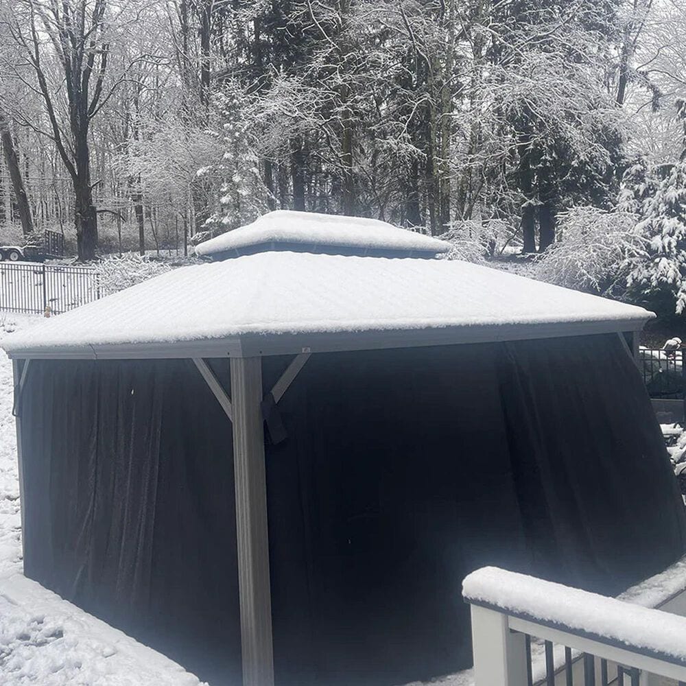 HOMLUX 12-ft x 10-ft Aluminum Gazebo with Double Metal Roof in Light Gray, , large