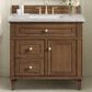 James Martin Vanities Lorelai 36" Single Vanity in Mid-Century Walnut with 3 cm Eternal Jasmine Pearl Quartz Top, , large