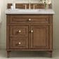 James Martin Vanities Lorelai 36" Single Vanity in Mid-Century Walnut with 3 cm Eternal Jasmine Pearl Quartz Top, , large