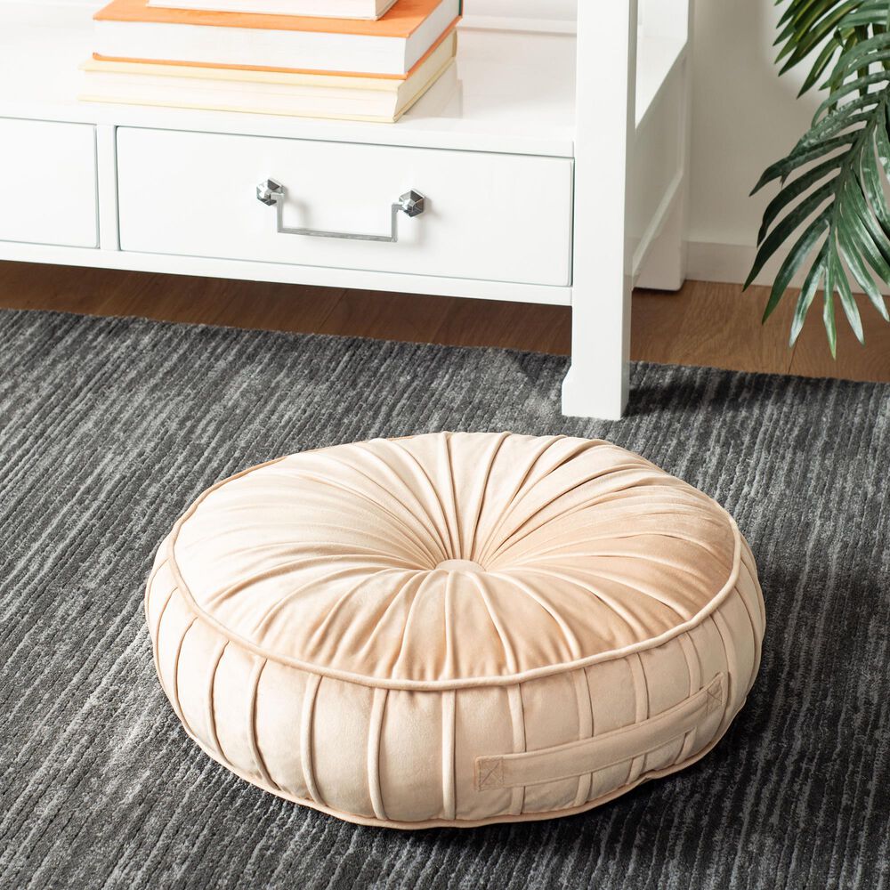 Safavieh Clary 18&quot; Floor Pillow in Champagne, , large