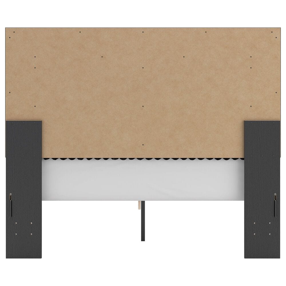 Ashley Zuraleus Queen Upholstered Storage Bed in Matte Black and Chrome, , large