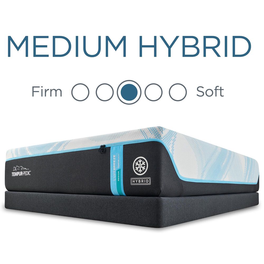 Tempur-Pedic LuxeBreeze 2.0 Medium Hybrid California King Mattress with Low Profile Box Springs, , large