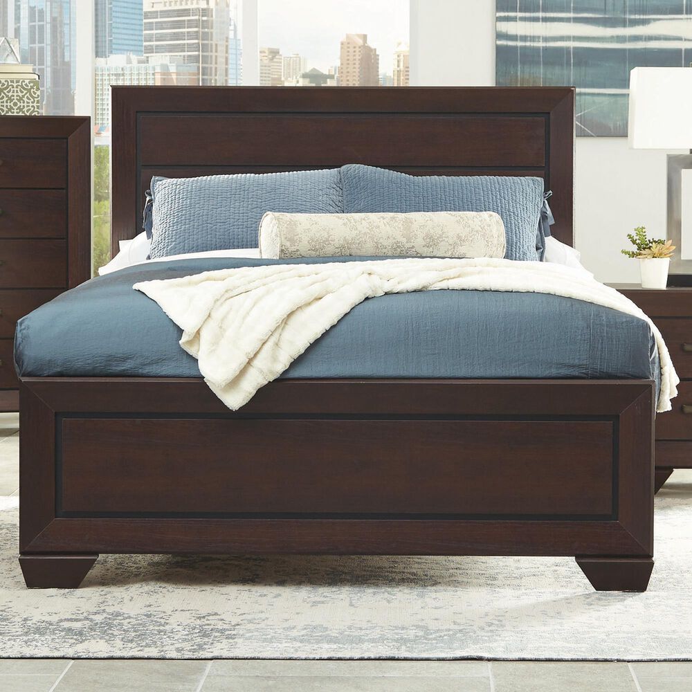 Pacific Landing Kauffman Queen Panel Bed in Dark Cocoa, , large