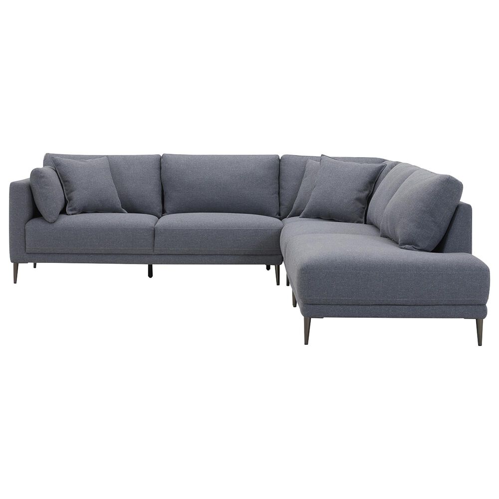 Kuka &#40;Hk&#41; Trade Co Lmt Motion Becki Owens 4-Piece Stationary Right Facing Sectional in Marin Demin, , large