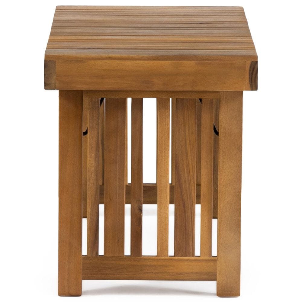 Hearth and Haven Kyoto Outdoor Folding Side Table with Slatted Top in Teak, , large