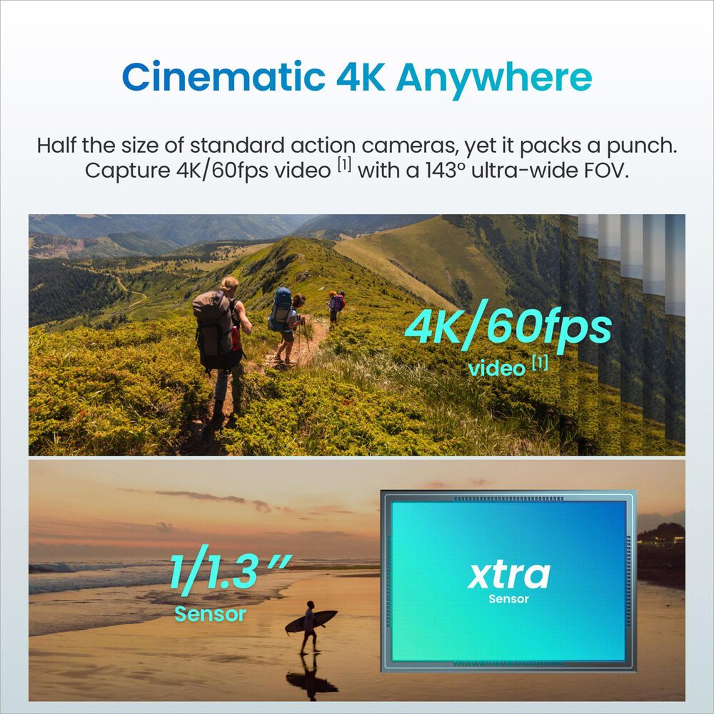 XTRA Atto: 1/1.3" Sensor, 220-Min Battery &amp; 4K/60fps Vlog Cam, , large