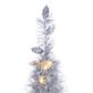 The Gerson Company 4" Pop-Up LED Silver Tinsel Tree with Holly Leaves in Silver, , large