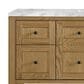 James Martin Vanities Breckenridge 60" Single Bathroom Vanity in Light Natural Oak with 3 cm Carrara White Marble Top and Rectangular Sink, , large