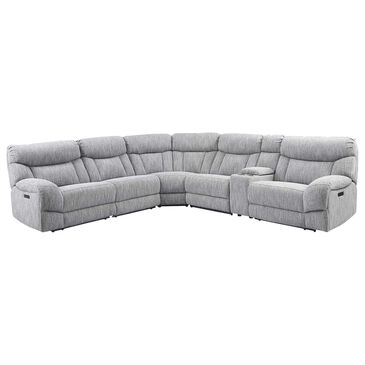 Steve Silver Park City 6-Piece Power Reclining Curved Sectional in Pumice, , large