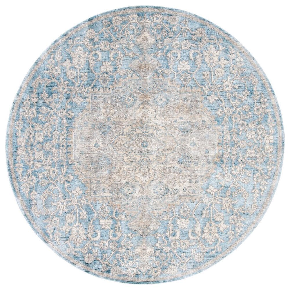 Safavieh Dream DRM412M 6"7" Round Blue and Grey Area Rug, , large