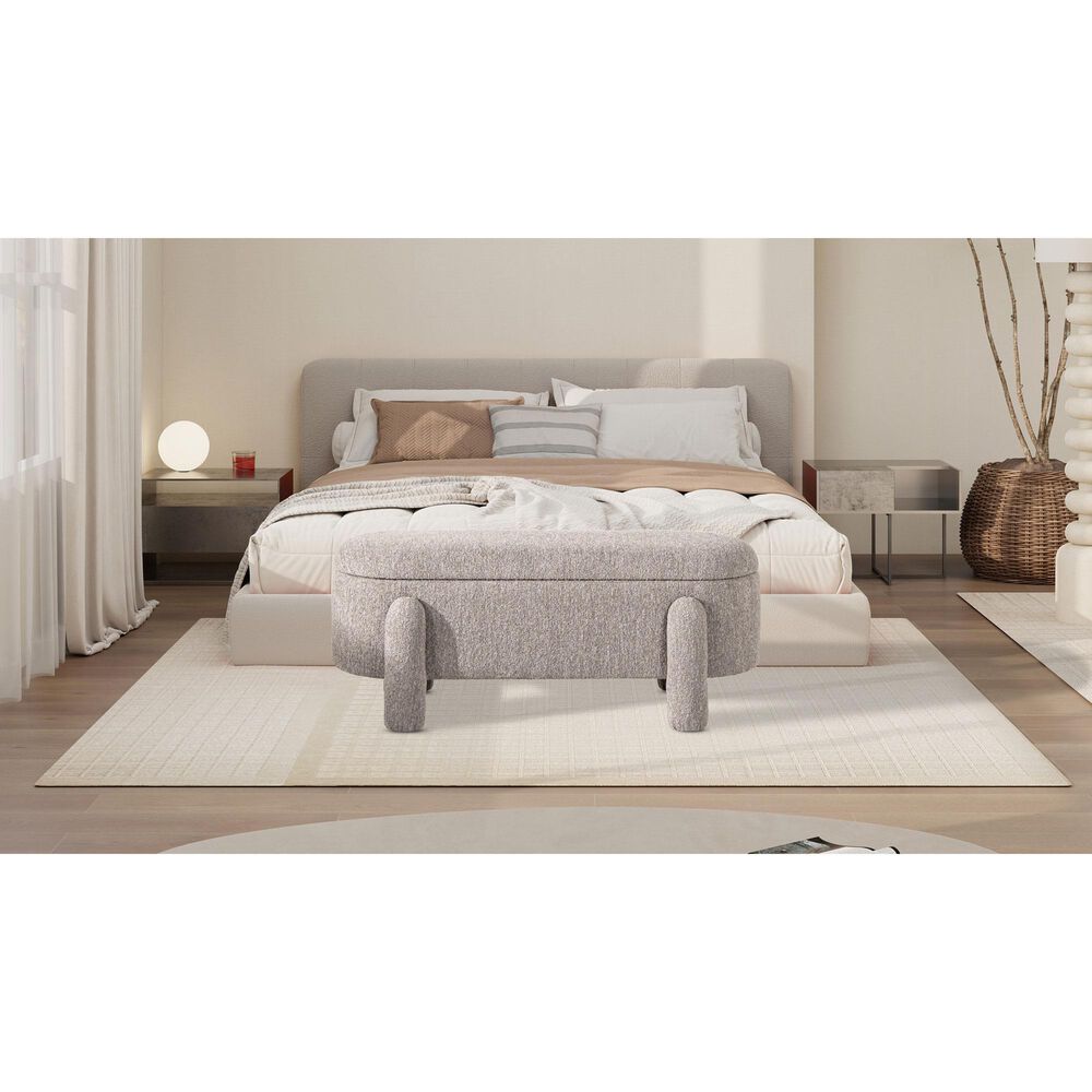 Jennifer Taylor Home Hugo Storage Bench in Speckled Beige, , large