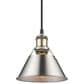 Golden Lighting Orwell 1-Light Small Pendant with Pewter Shade in Aged Brass, , large