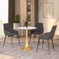 Leisuremod Bristol 27" Round Dining Table with MDF Top in Gold and White - Table Only, , large
