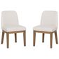 Linon Home Decor Tucker Side Chair with Cream Cushion in Natural Brown (Set of 2), , large