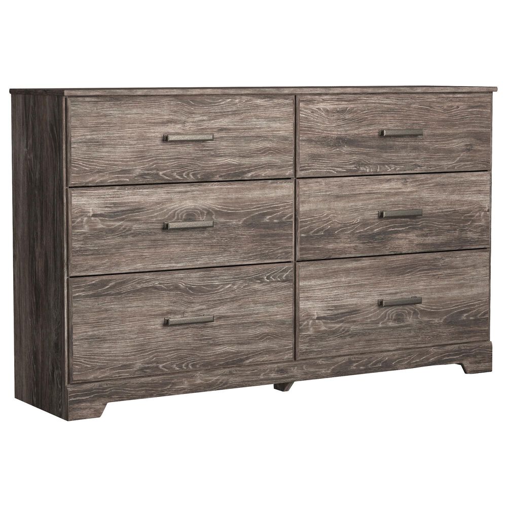 Ashley Ralinksi 6 Drawer Dresser and Mirror in Gray, , large