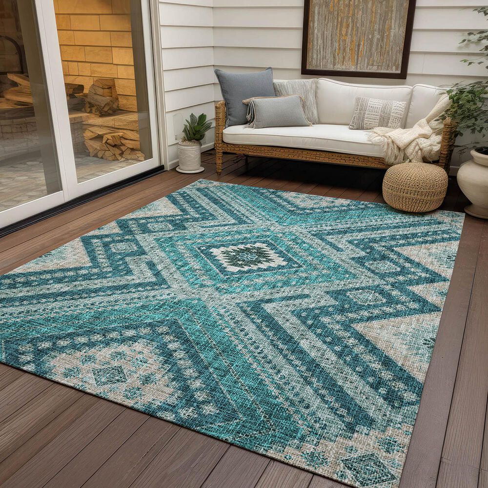 Dalyn Rug Company Portico PO5 Teal 3&#39; x 5&#39; Area Rug, , large