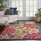 Nourison Aloha Floral 6" x 9" Red and Multicolor Indoor/Outdoor Area Rug, , large