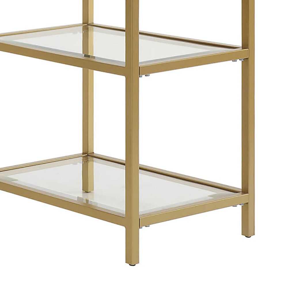 Carolina Cottage Marcello Glass Top Desk with Shelves in Gold, , large