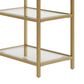 Carolina Cottage Marcello Glass Top Desk with Shelves in Gold, , large
