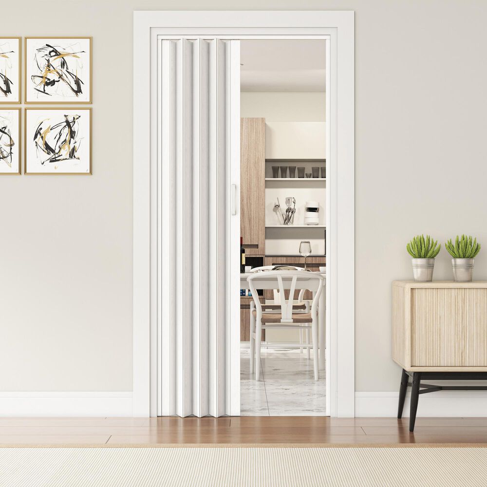 Rta Products Llc Loft Series 48&quot; Premium Double Walled PVC Foldable Accordion Doors in White Oak, , large