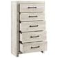 Ashley Cambeck 5 Drawer Chest in Whitewash, , large