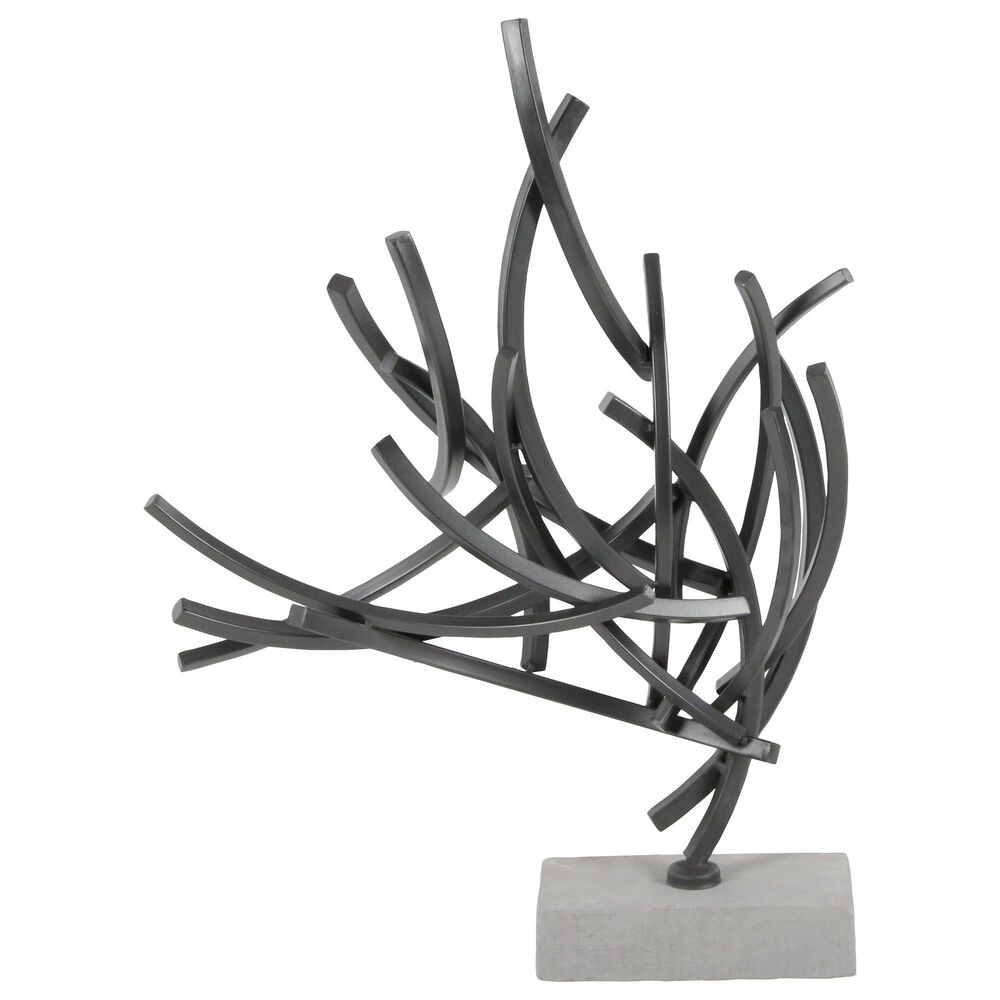 Maple and Jade 24" x 17" Abstract Bar Sculpture in Dark Silver and Grayish-White, , large
