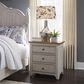 Belle Furnishings Farmhouse Reimagined 3 Drawer Night Stand with Charging Station in White, , large