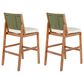 Hearth and Haven Outdoor Bar Stool with Green Wicker Back in Cream (Set of 2), , large